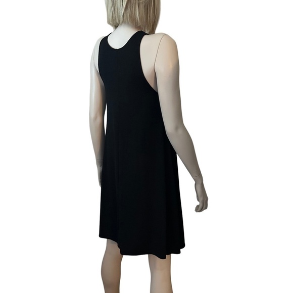 Aritzia Wilfred Free Black Dress Minimalist Tank Tunic Rayon Refined Fashion - Picture 9 of 15